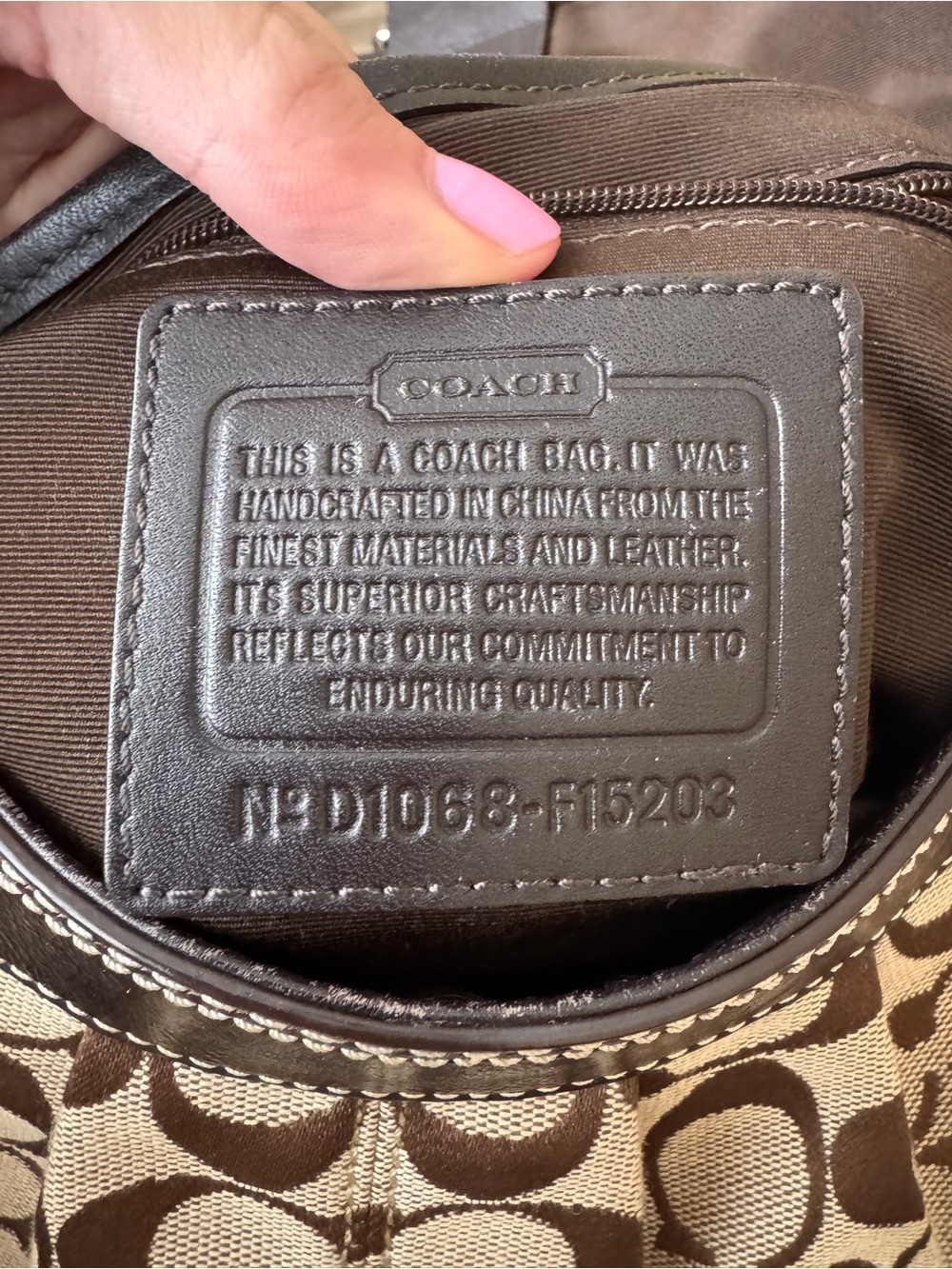 Coach SoHo Buckle Flap Shoulder Bag Brown F15203 Signature Monogram Pleated - Picture 6 of 8